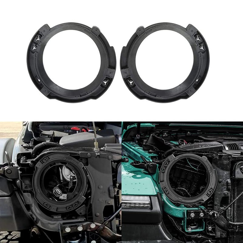 kkone Black Left & Right Headlight Brackets Mount Buckets For 2007-2017 Jeep Wrangler JK - Image 1